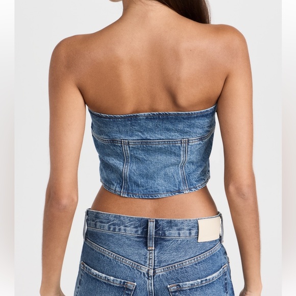 🌺🎉HP🎉🌺 NWT Reformation Ena Denim Bustier Top - Picture 3 of 16